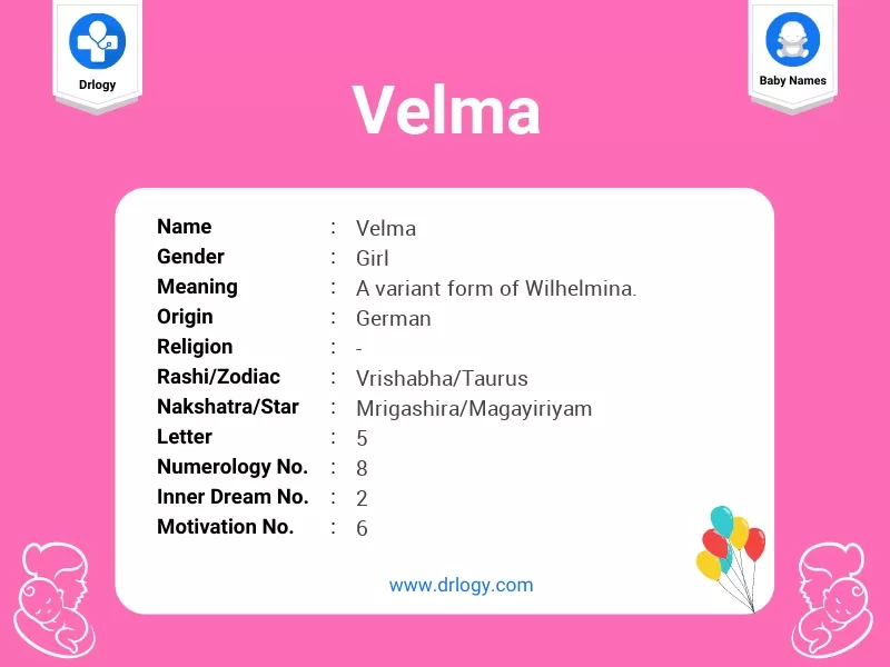 Velma Name Meaning, Origin, Numerology & Popularity - Drlogy