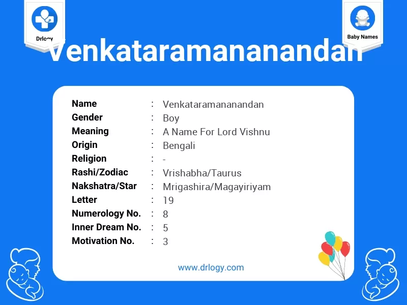 Venkataramananandan Name Meaning