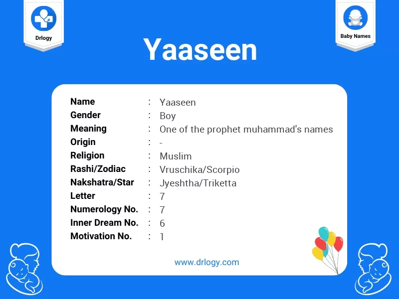 Yaaseen Name Meaning