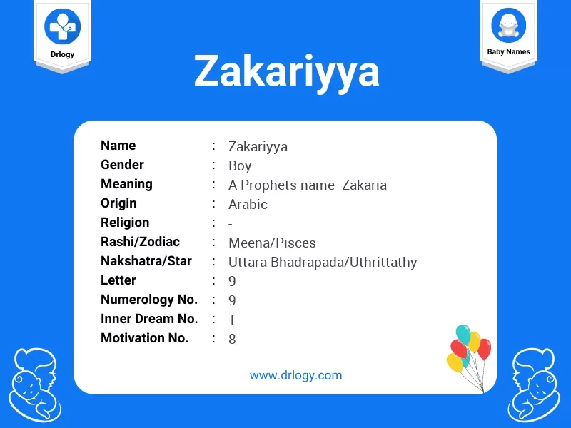 Zakariyya Name Meaning