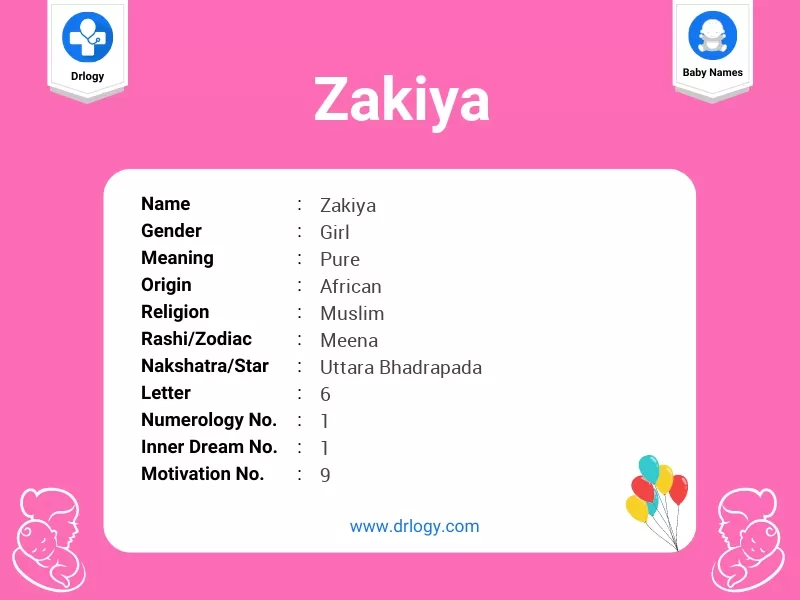 Zakiya Name Meaning