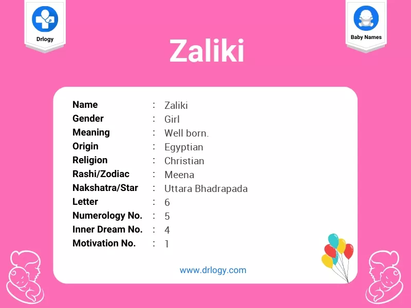Zaliki Name Meaning