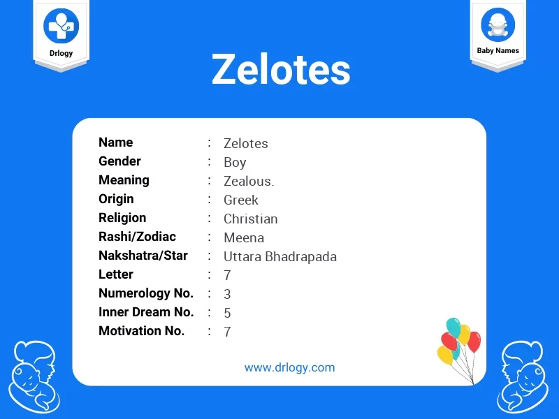 Zelotes Name Meaning