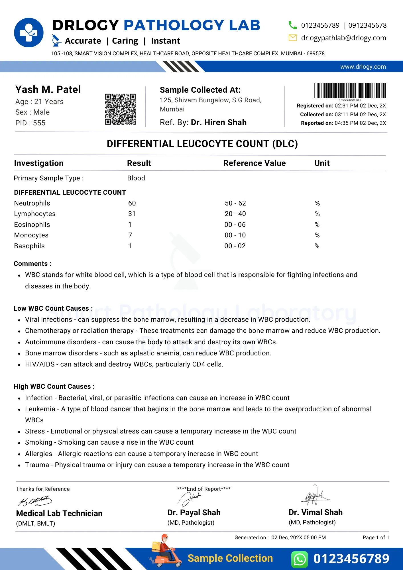 DLC Test Report Format Example Sample Template Drlogy Lab Report