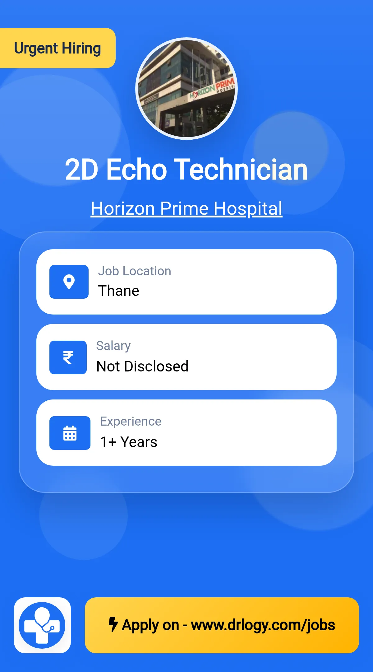 2D Echo Technician Job in Thane at Horizon Prime Hospital