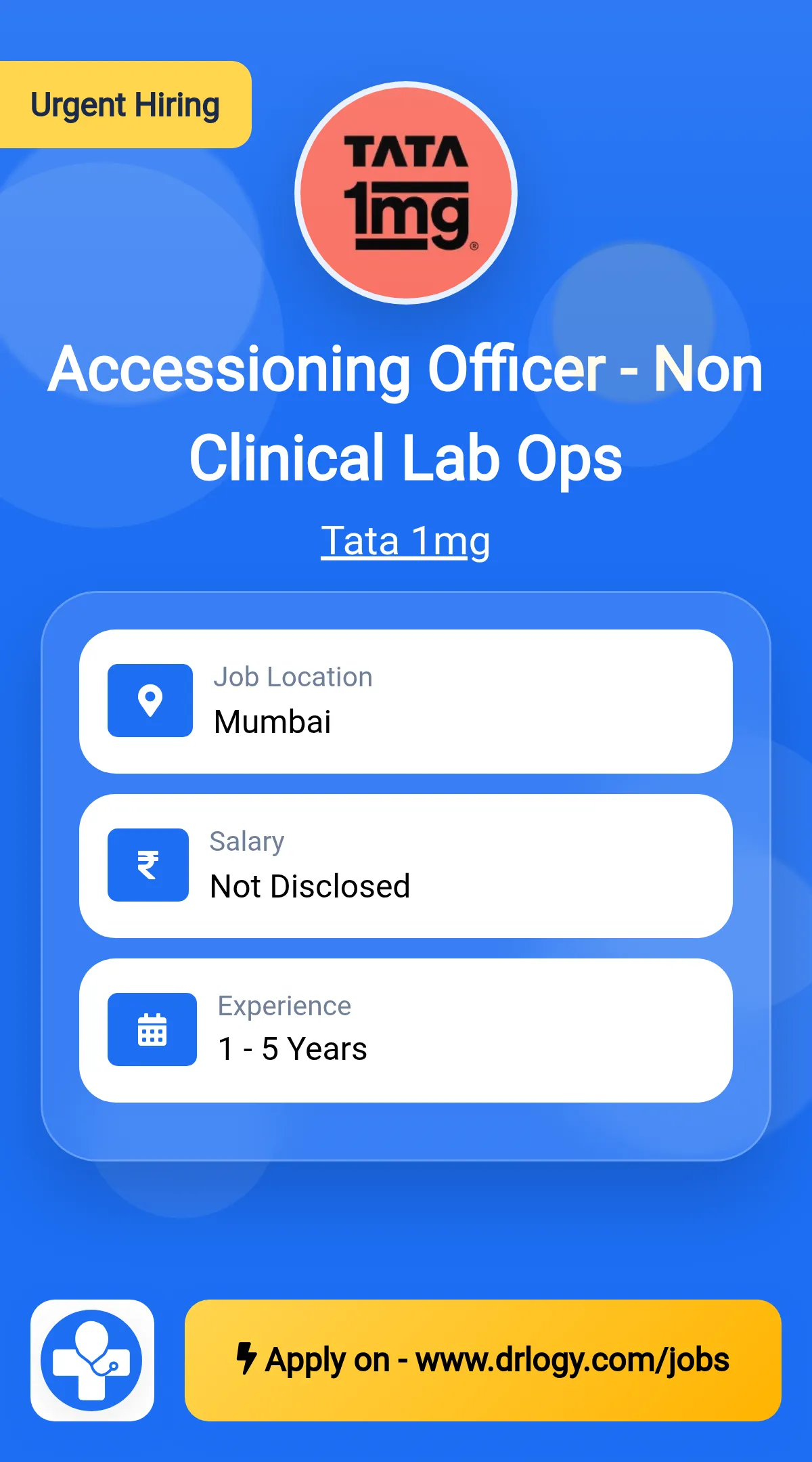 Accessioning Officer - Non Clinical Lab Ops