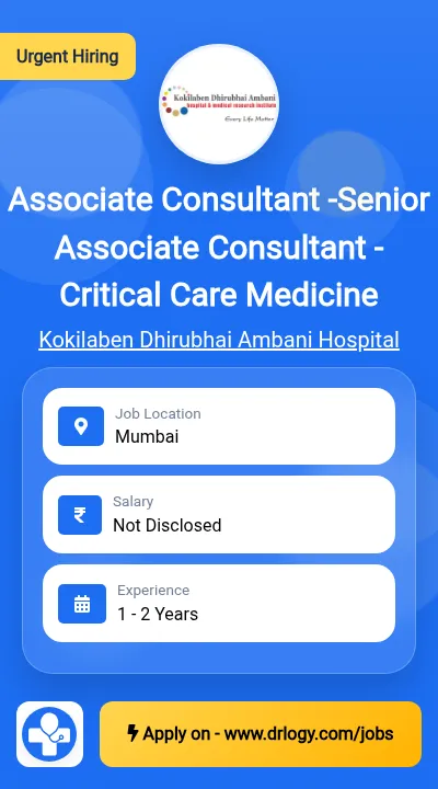 Senior Associate Consultant - Critical Care Medicine