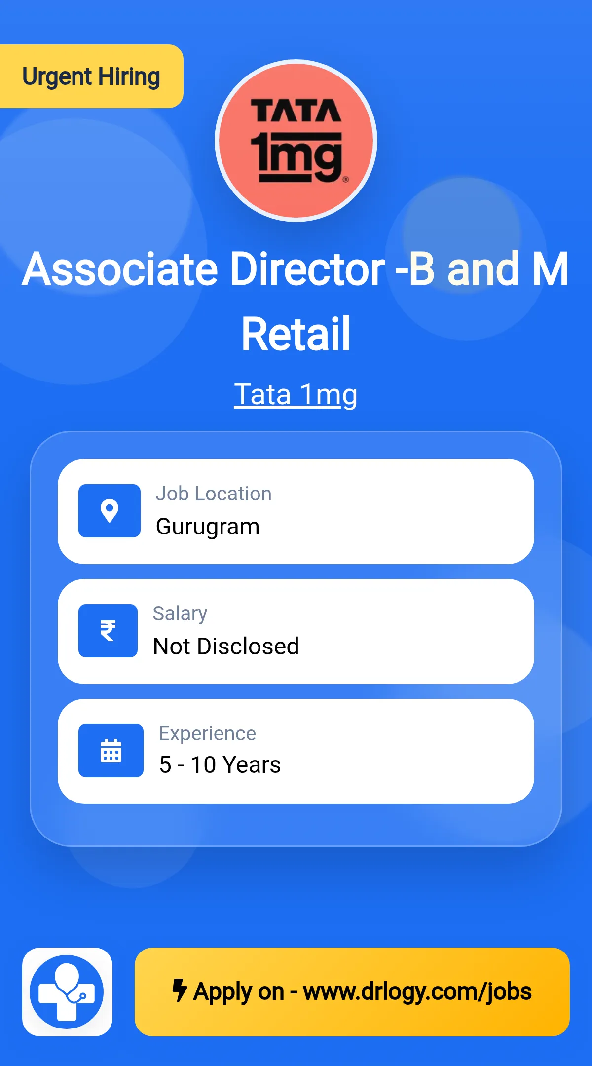 Associate Director -B and M Retail Job in Gurugram at Tata 1mg