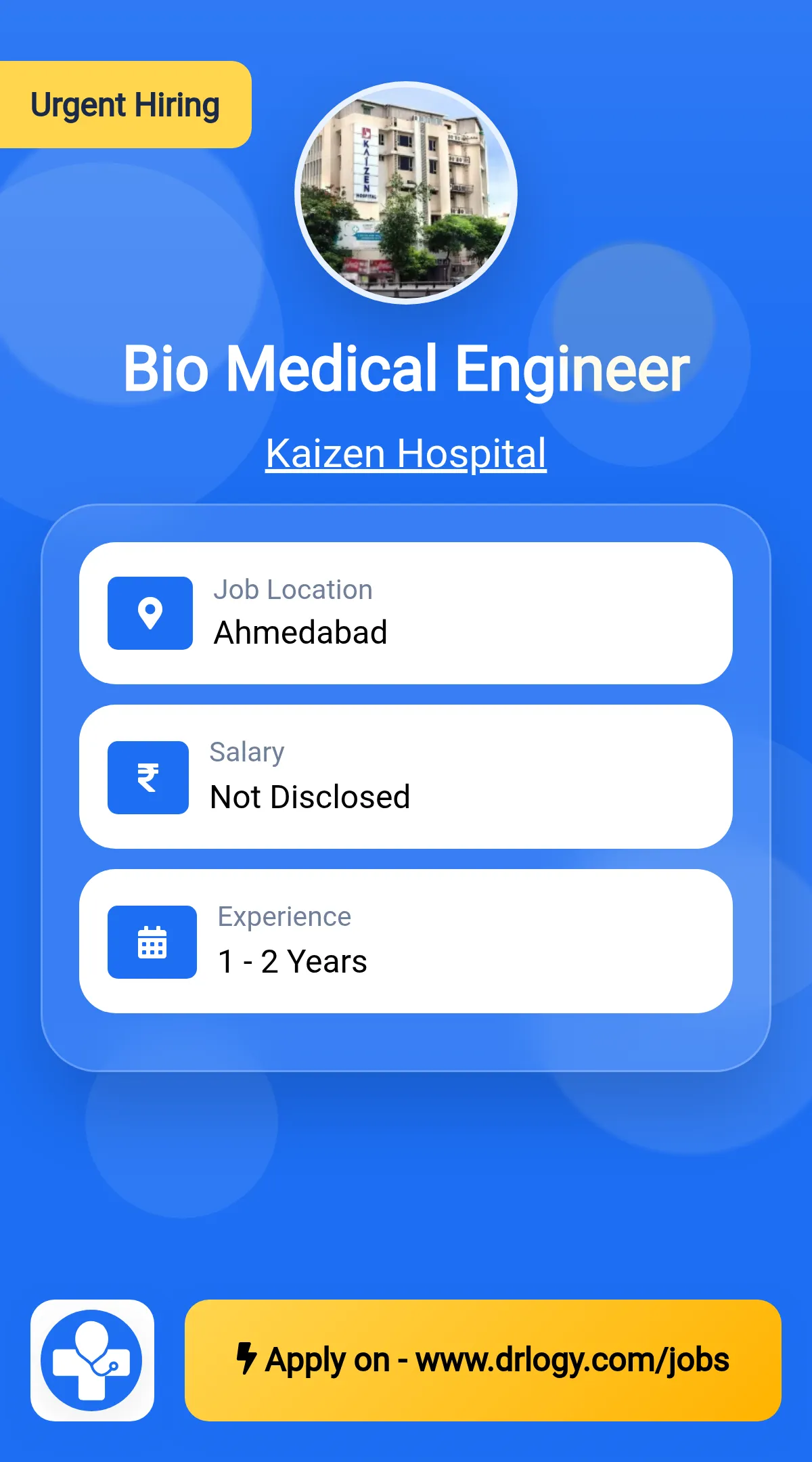 Bio Medical Engineer Job in Ahmedabad at Kaizen Hospital