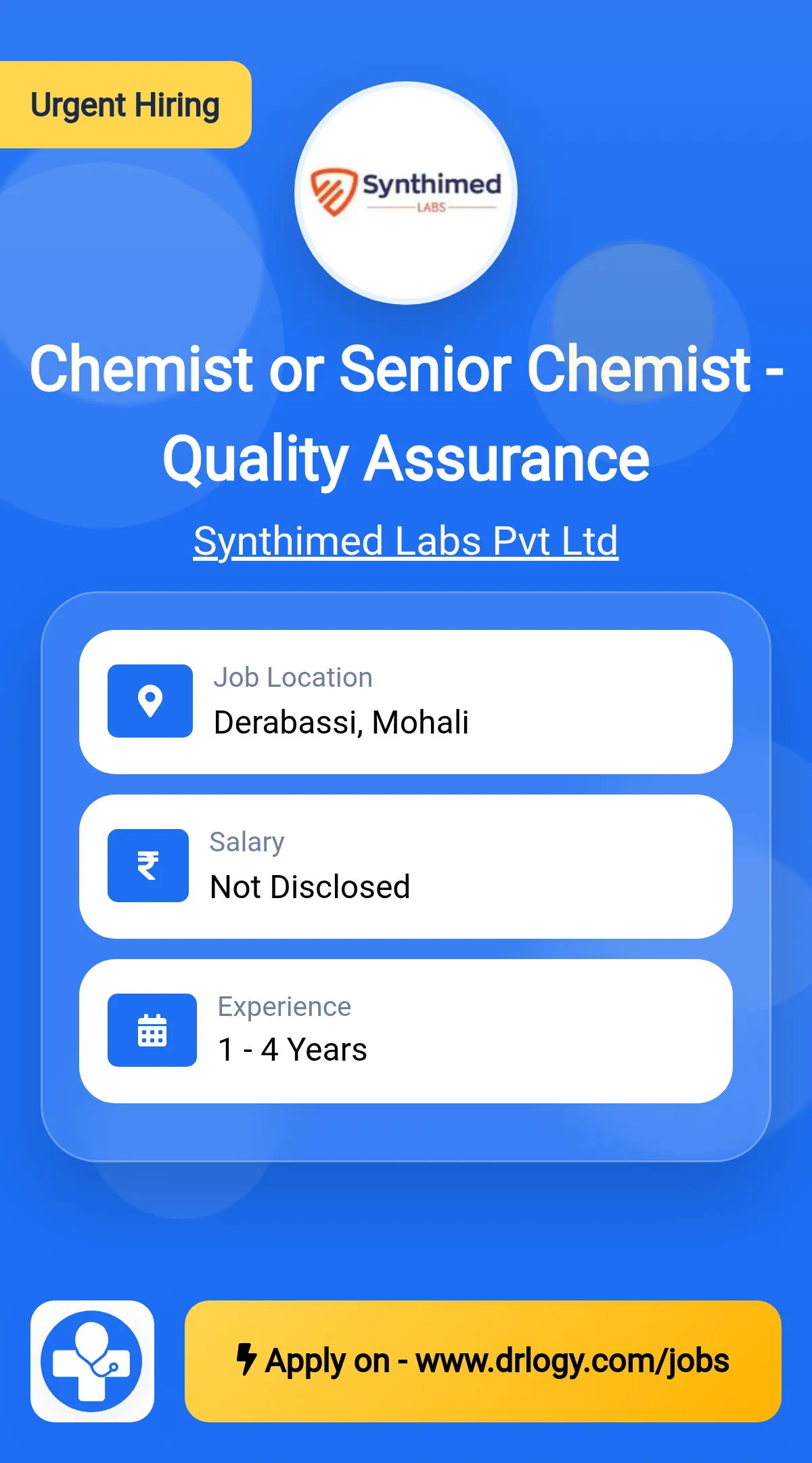 Chemist or Senior Chemist - Quality Assurance