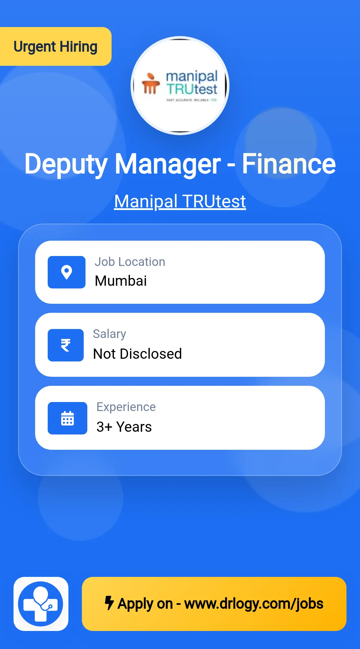 Deputy Manager - Finance