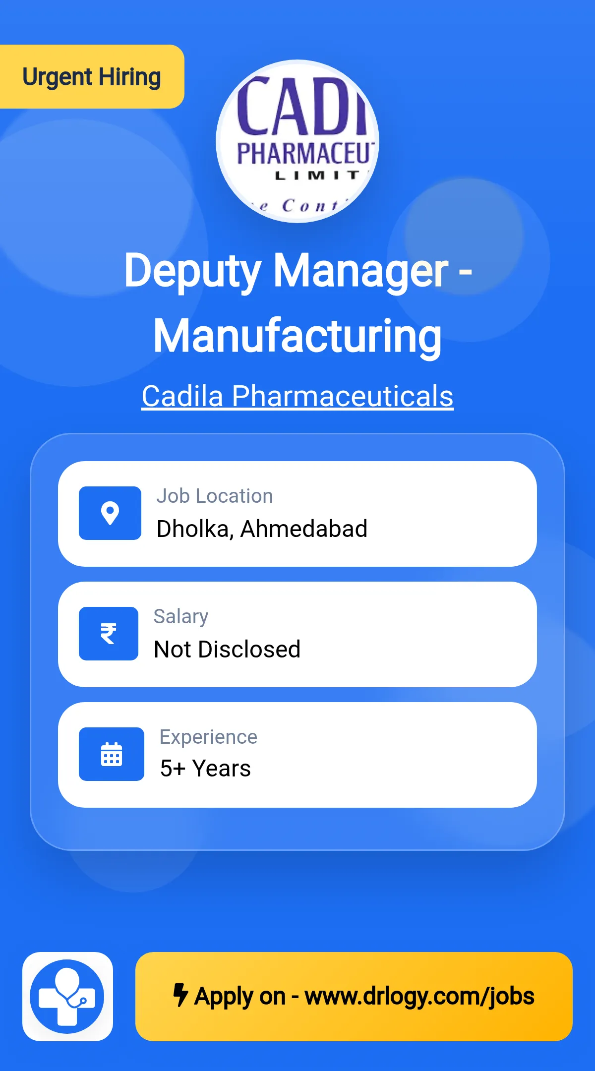 Deputy Manager - Manufacturing