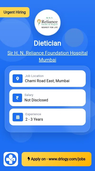 Dietician Job in Mumbai at Sir H. N. Reliance Foundation Hospital Mumbai