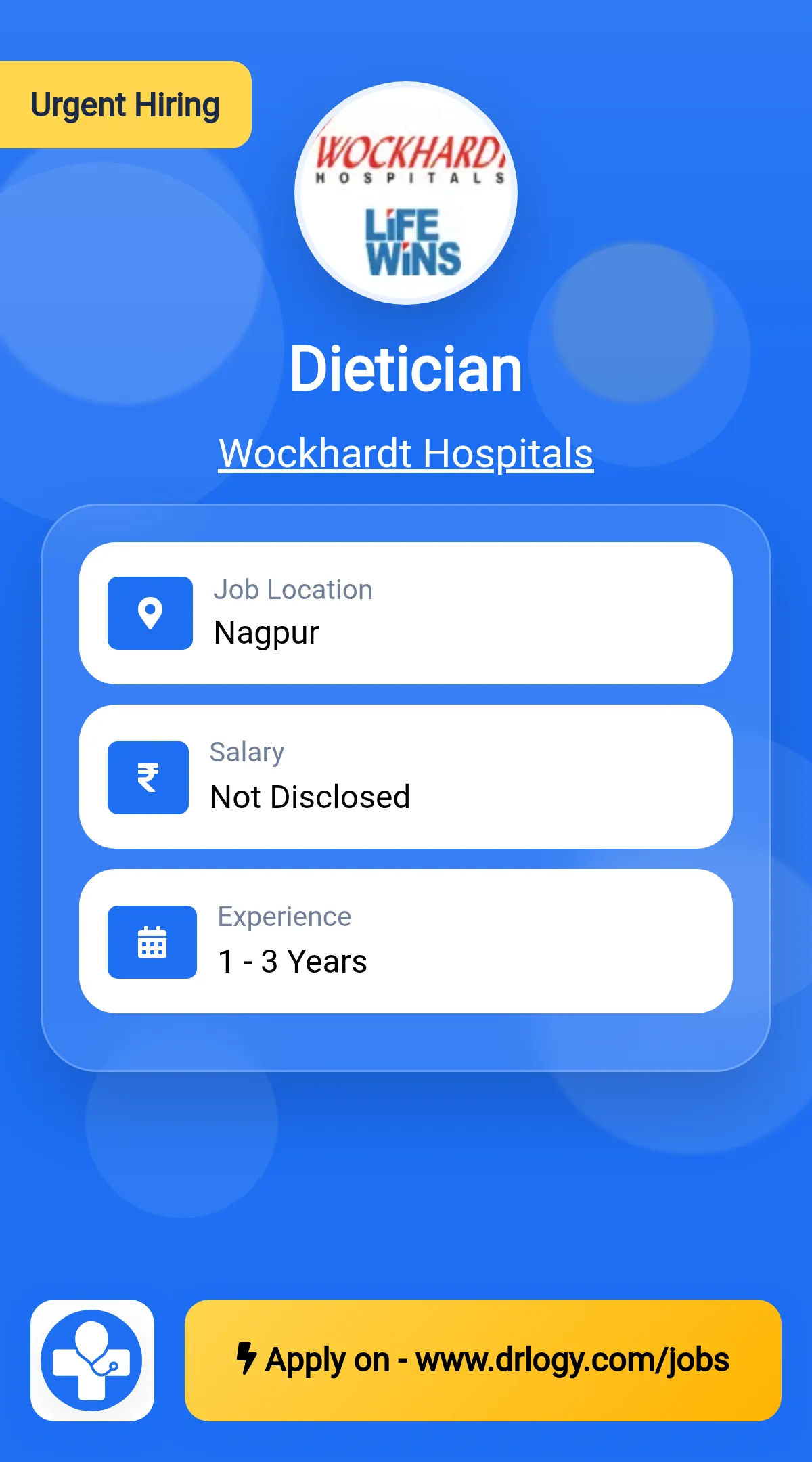 Dietician Job in Nagpur at Wockhardt Hospitals