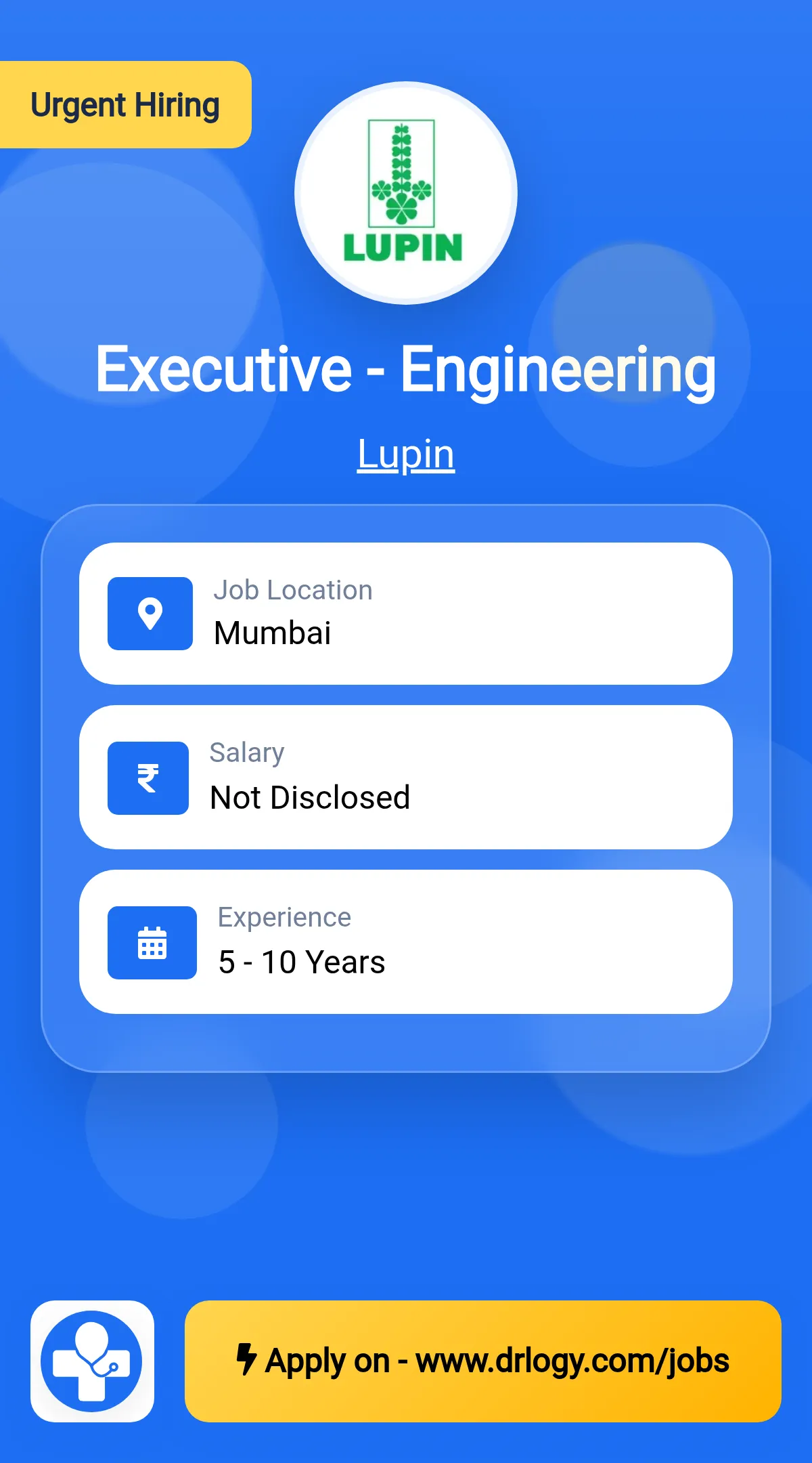 Executive - Engineering Job in Pune at Lupin