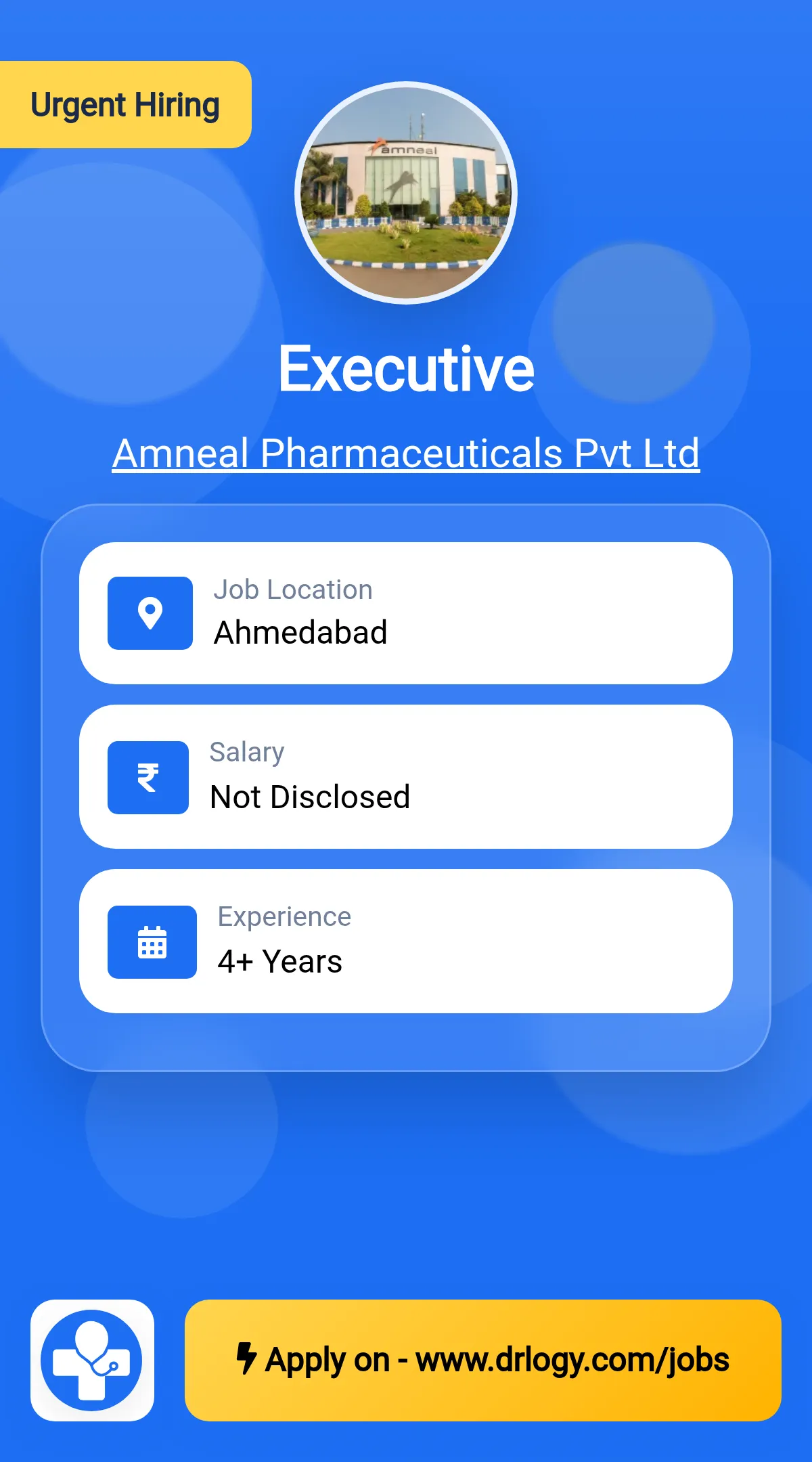 Executive Job in Ahmedabad at Amneal Pharmaceuticals Pvt Ltd