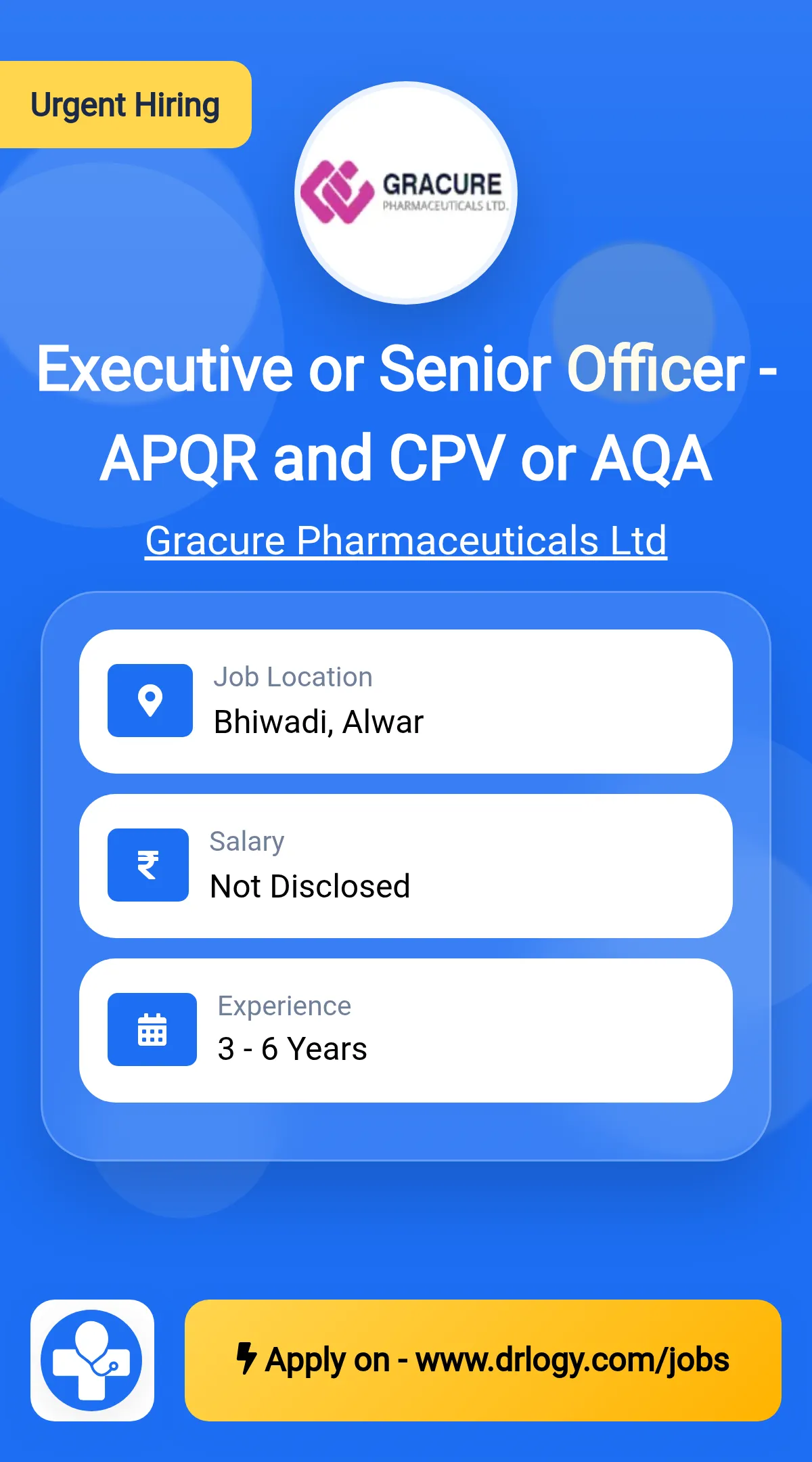 Executive or Senior Officer - APQR and CPV or AQA