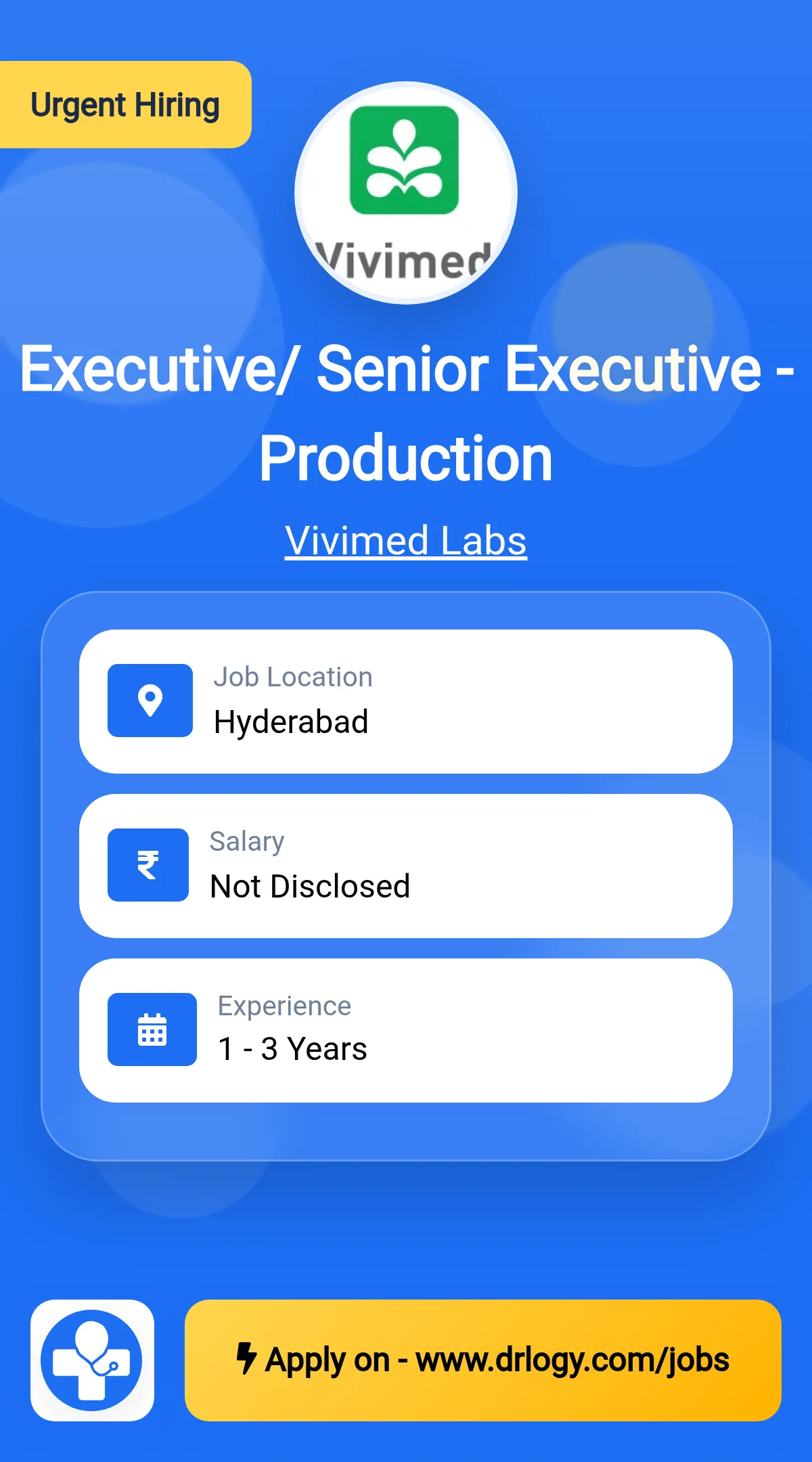 Executive/ Senior Executive - Production