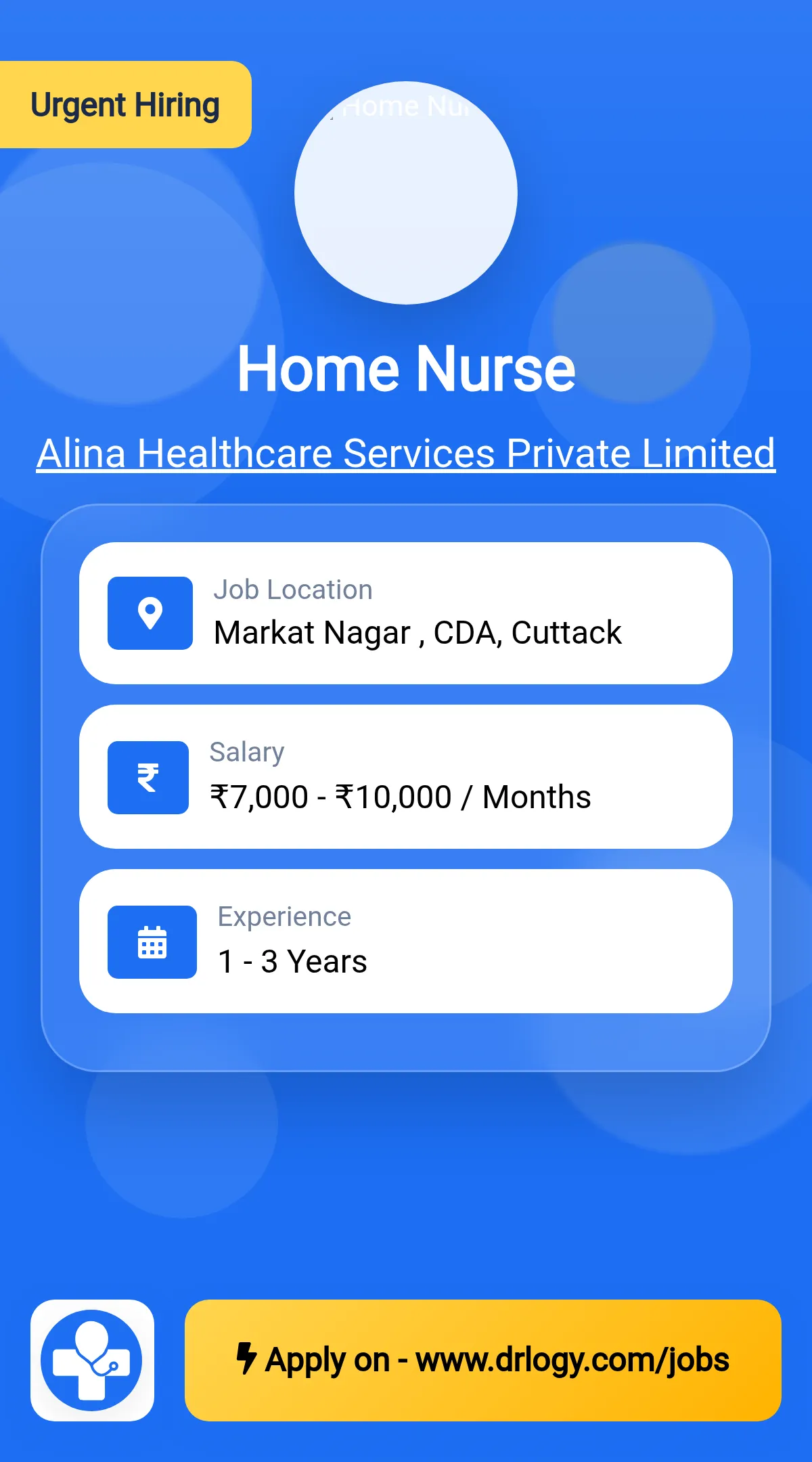 Home Nurse Job in Cuttack at Alina Healthcare Services Private Limited