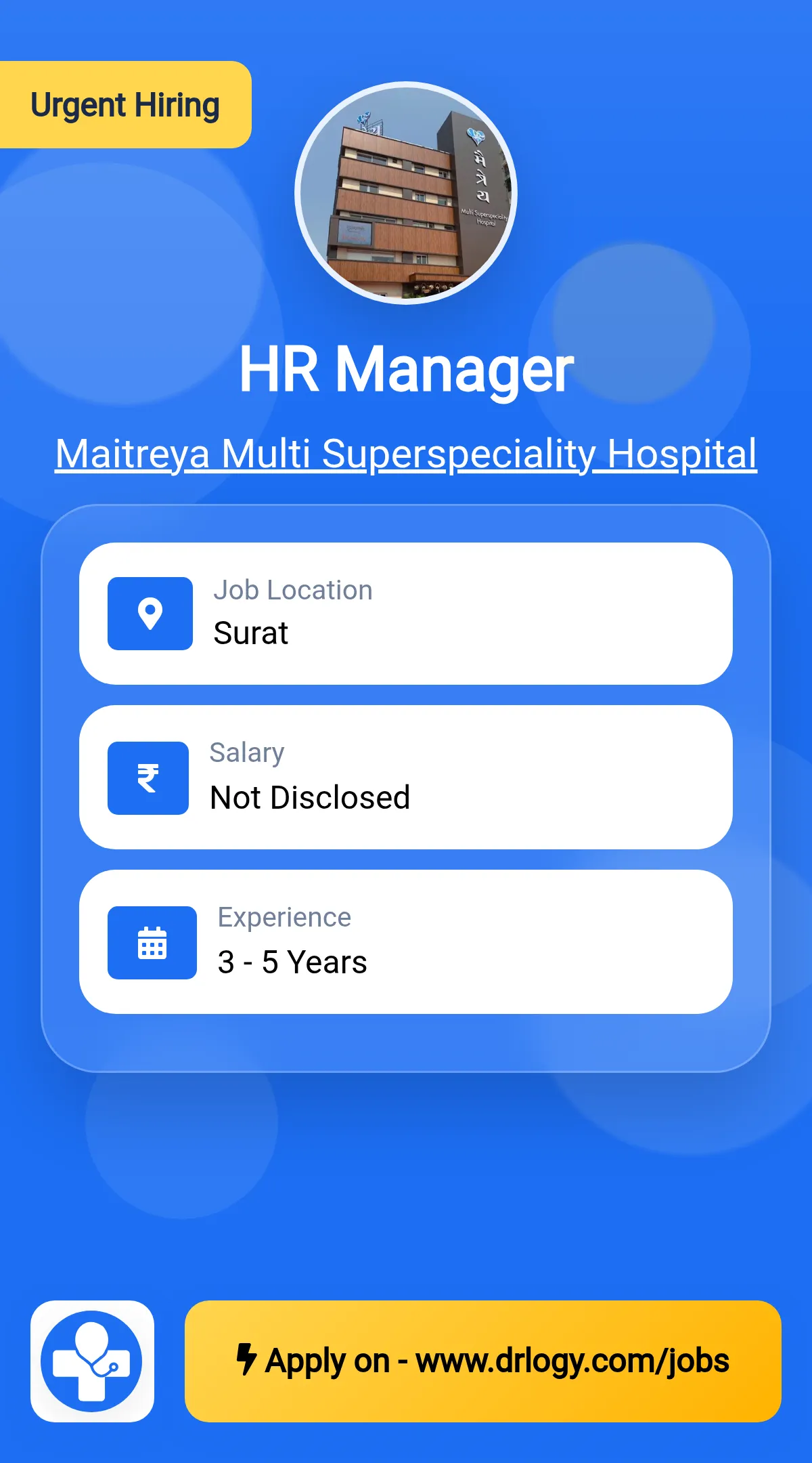 HR Manager Job in Surat at Maitreya Multi Superspeciality Hospital
