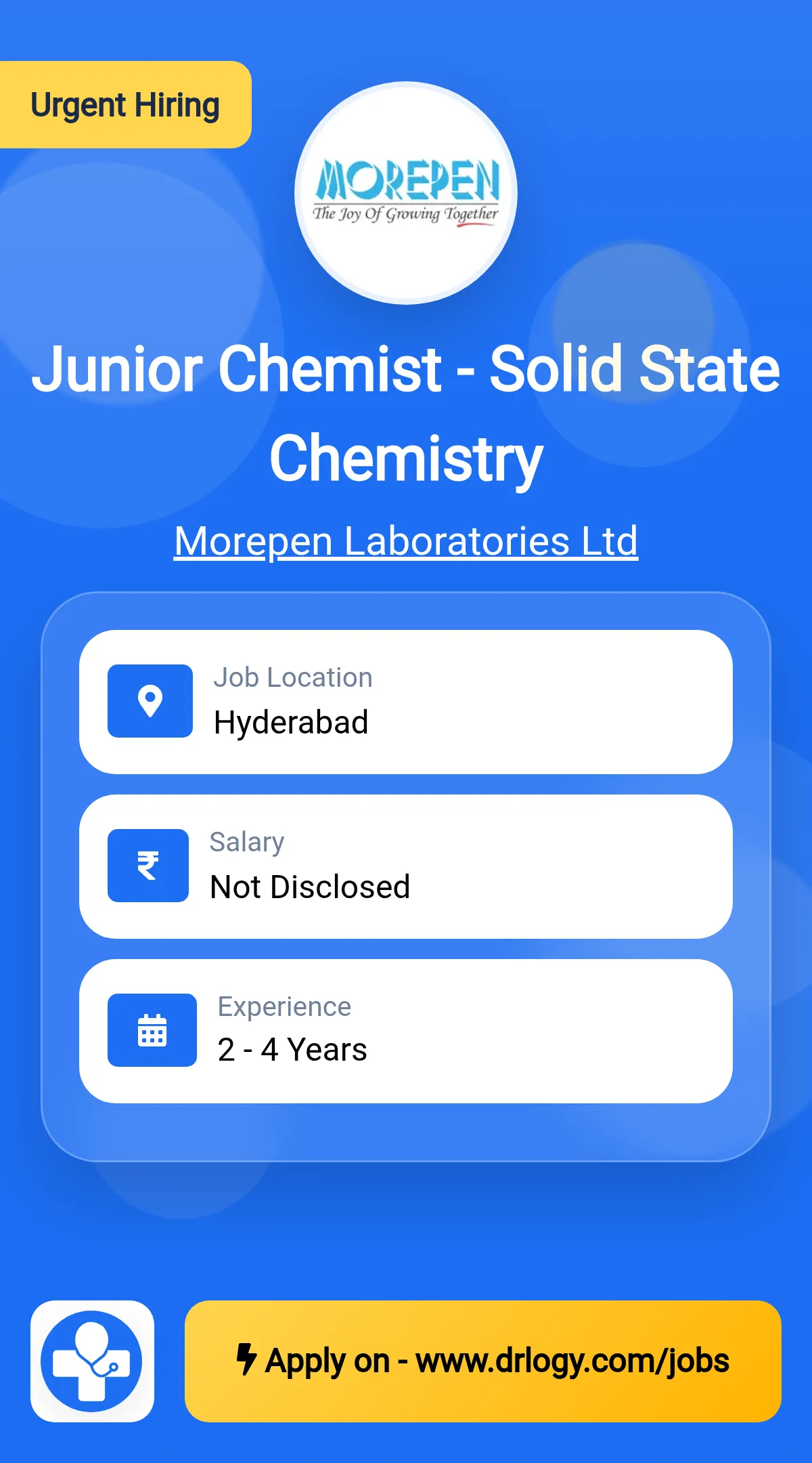 Junior Chemist - Solid State Chemistry