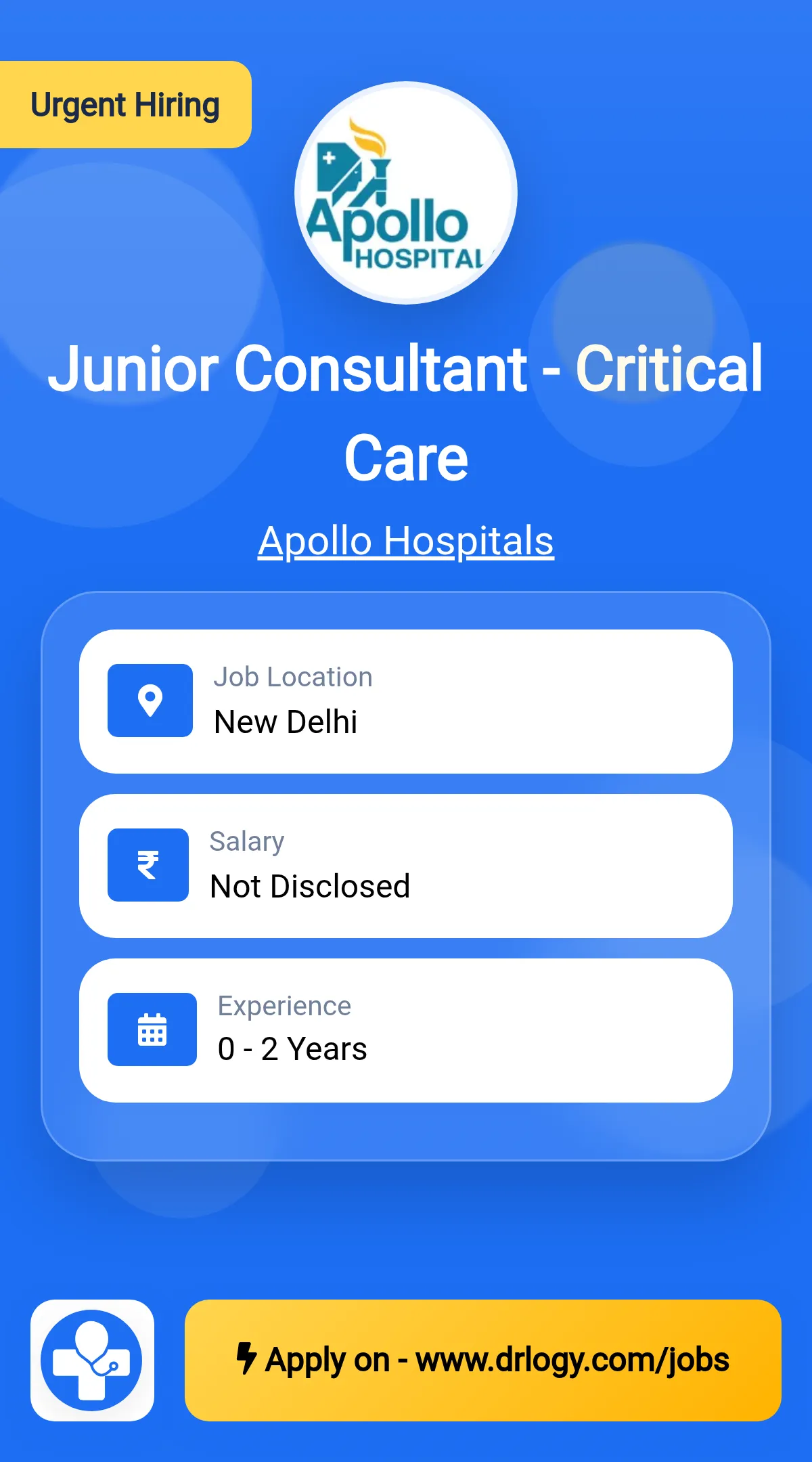 Junior Consultant - Critical Care