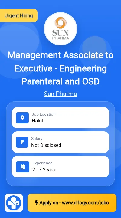 Management Associate to Executive - Engineering Parenteral and OSD