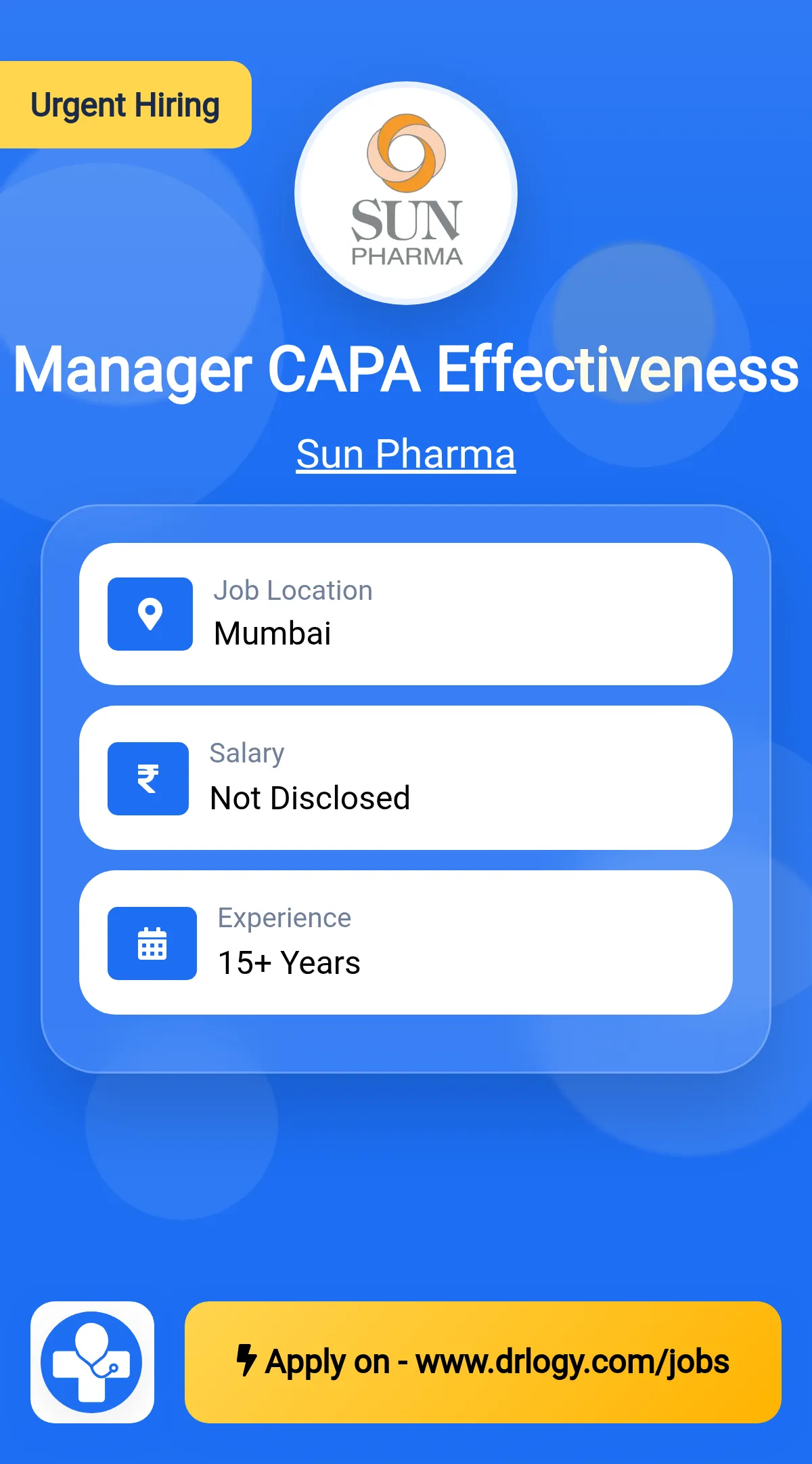 Manager CAPA Effectiveness Job in Vadodara at Sun Pharma