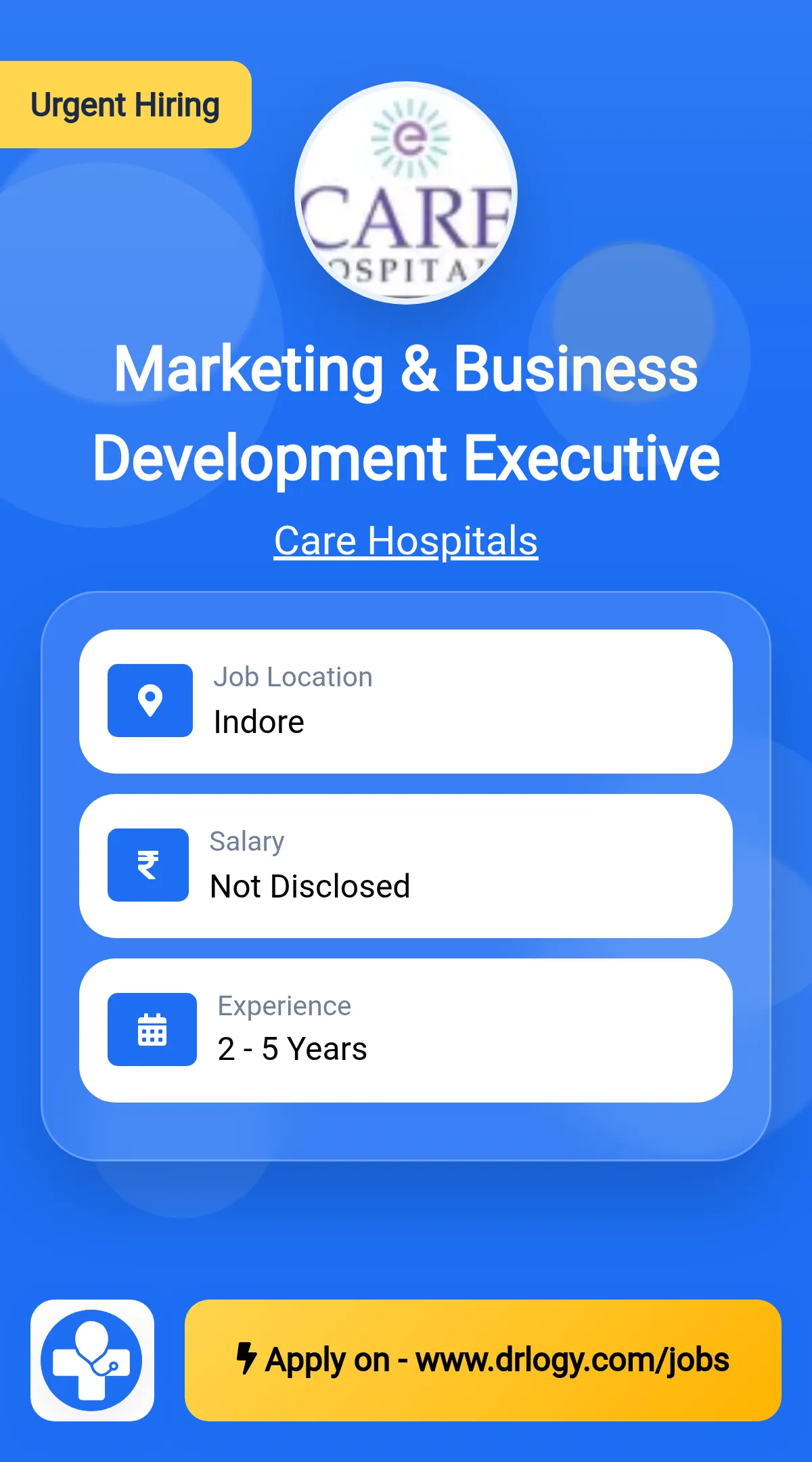 Marketing & Business Development Executive Job in Indore at Care Hospitals