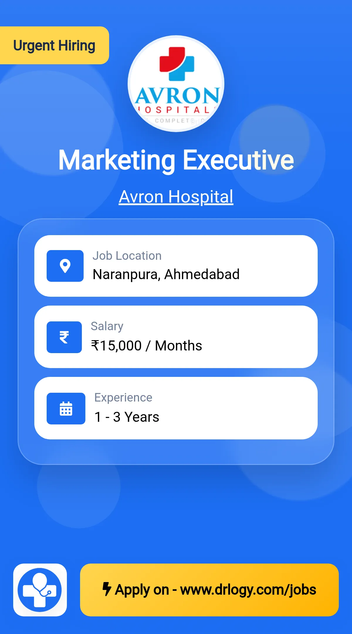 Marketing Executive Job in Ahmedabad at Avron Hospital