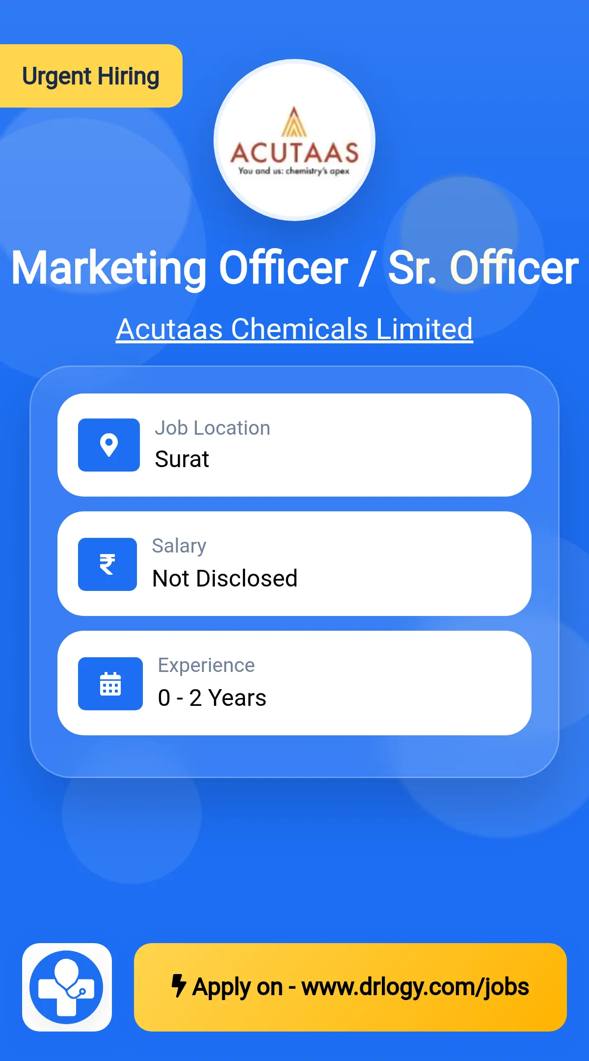 Marketing Officer / Sr. Officer