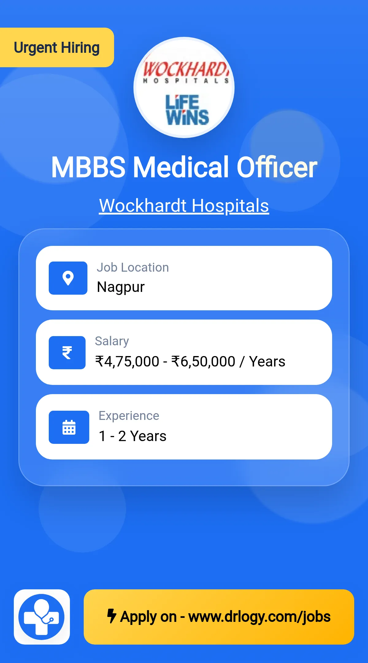 MBBS Medical Officer Job in Nagpur at Wockhardt Hospitals