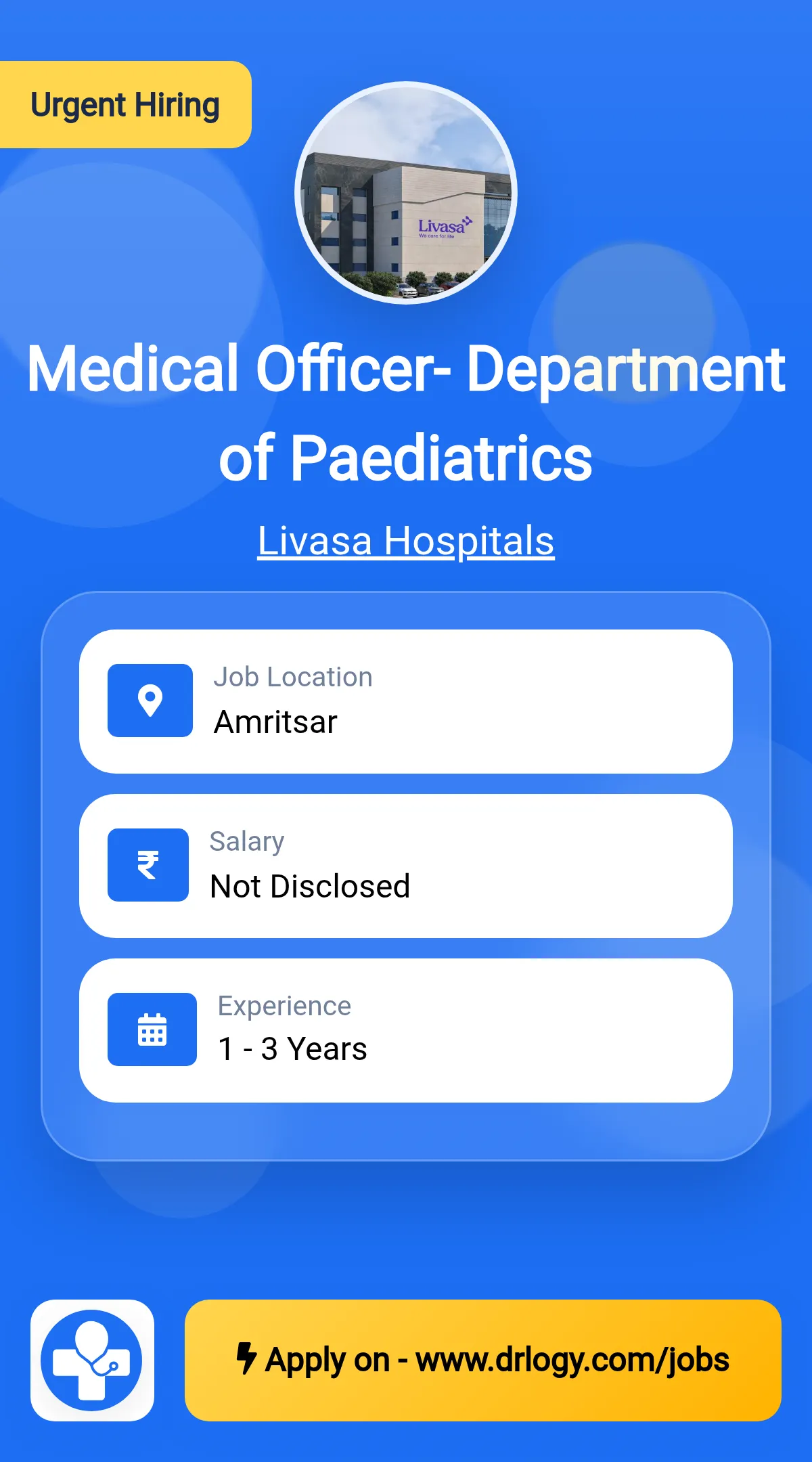 Medical Officer- Department of Paediatrics