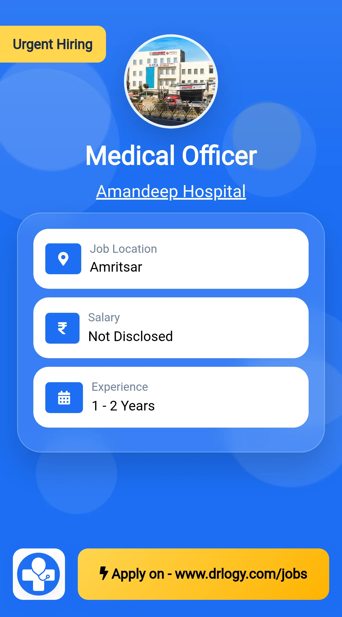 Medical Officer Job in Amritsar at Amandeep Hospital