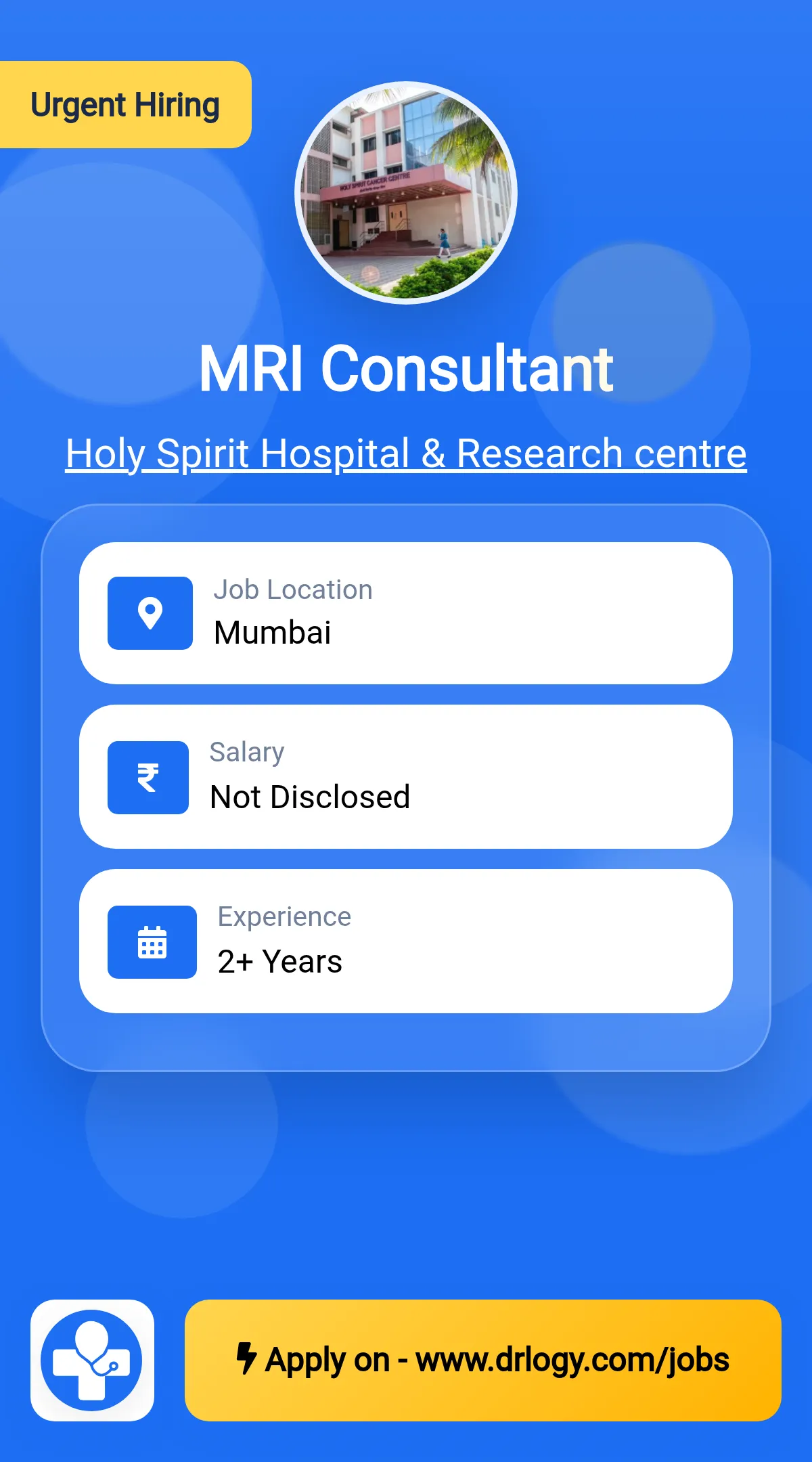 MRI Consultant Job in Mumbai at Holy Spirit Hospital & Research centre