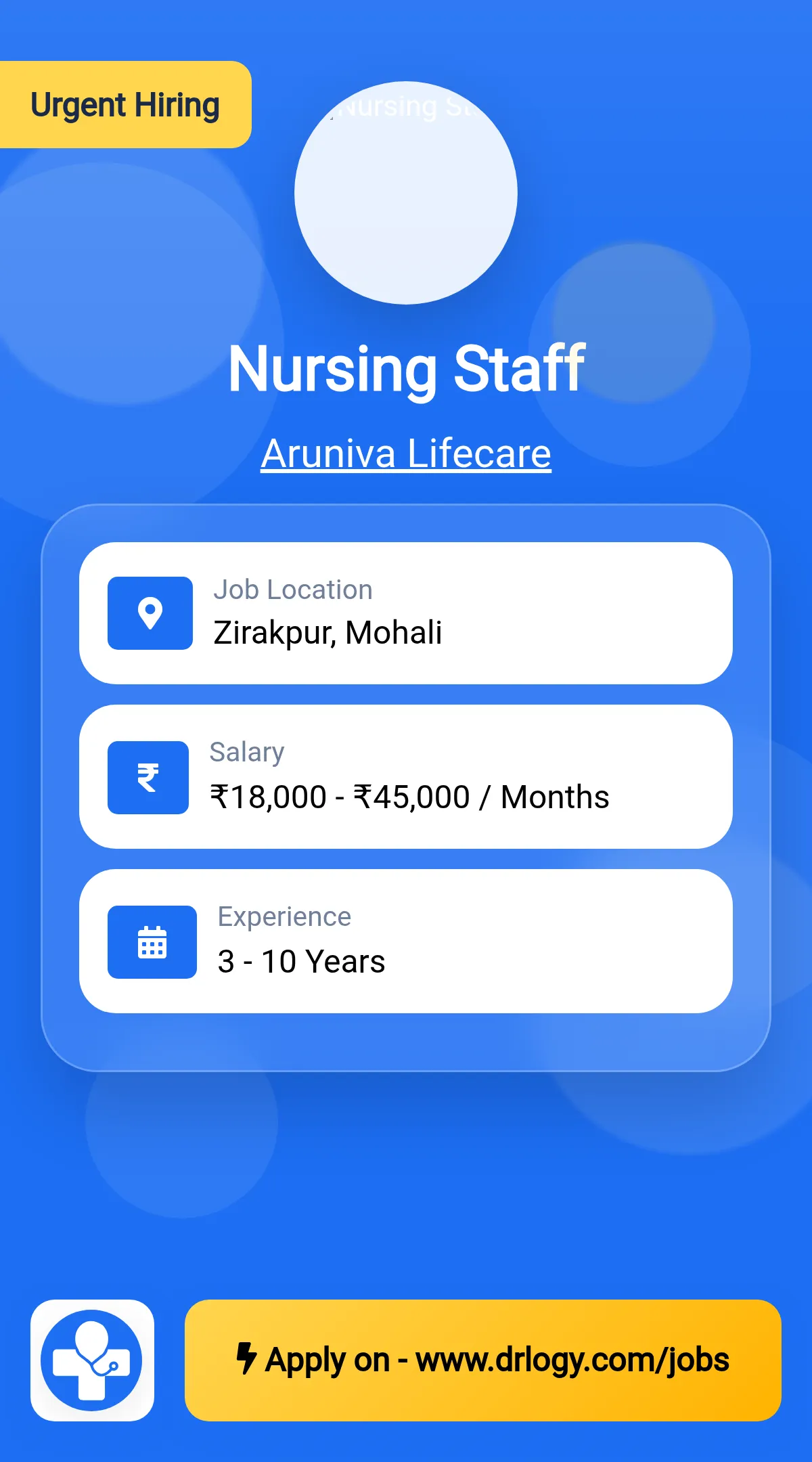 Nursing Staff Job in Mohali at Aruniva Lifecare