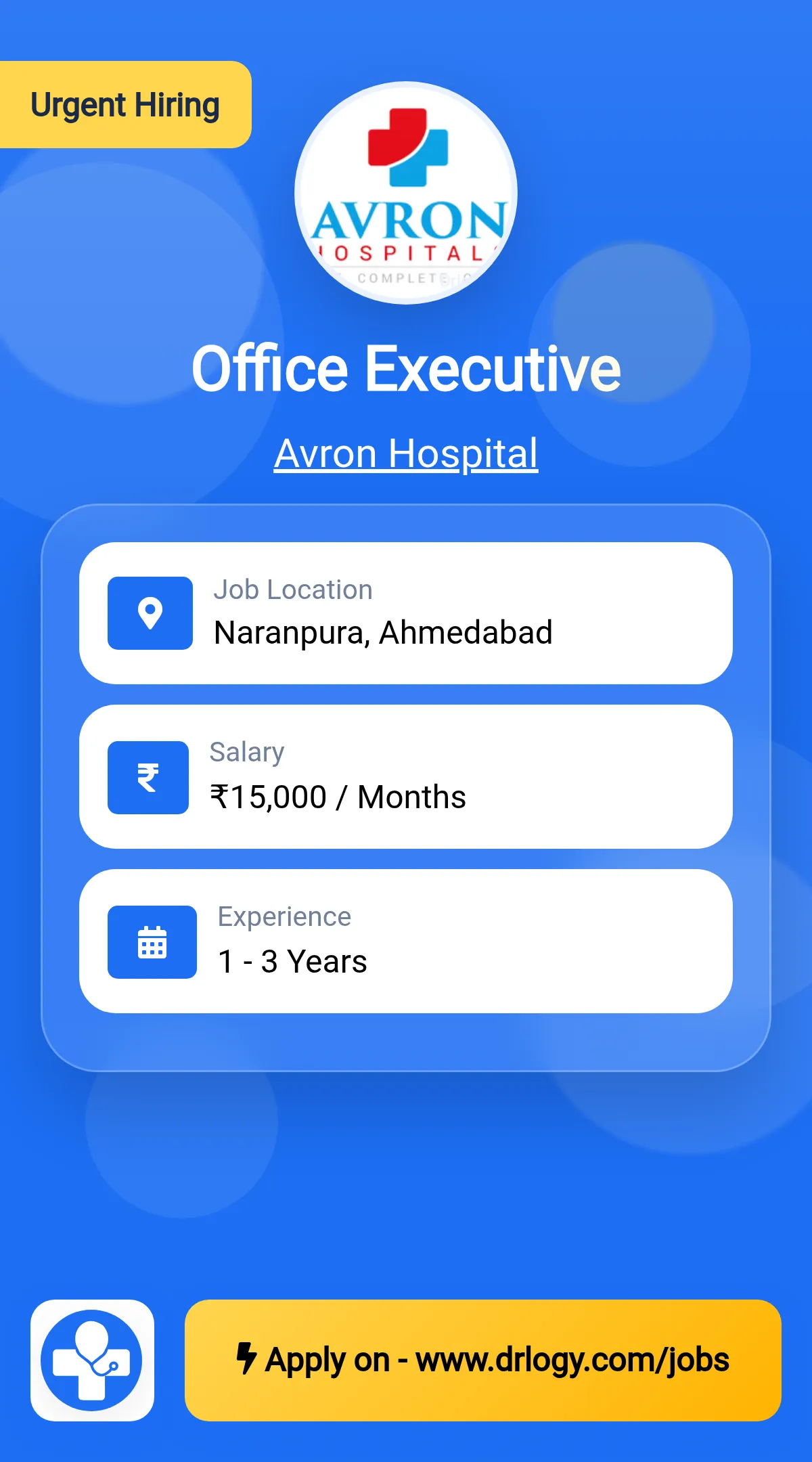 Office Executive Job in Ahmedabad at Avron Hospital