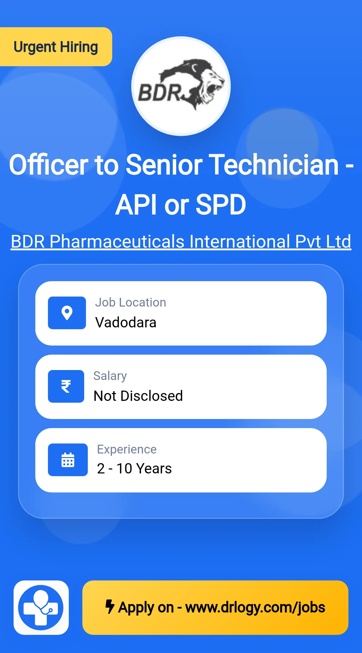 Officer to Senior Technician - API or SPD
