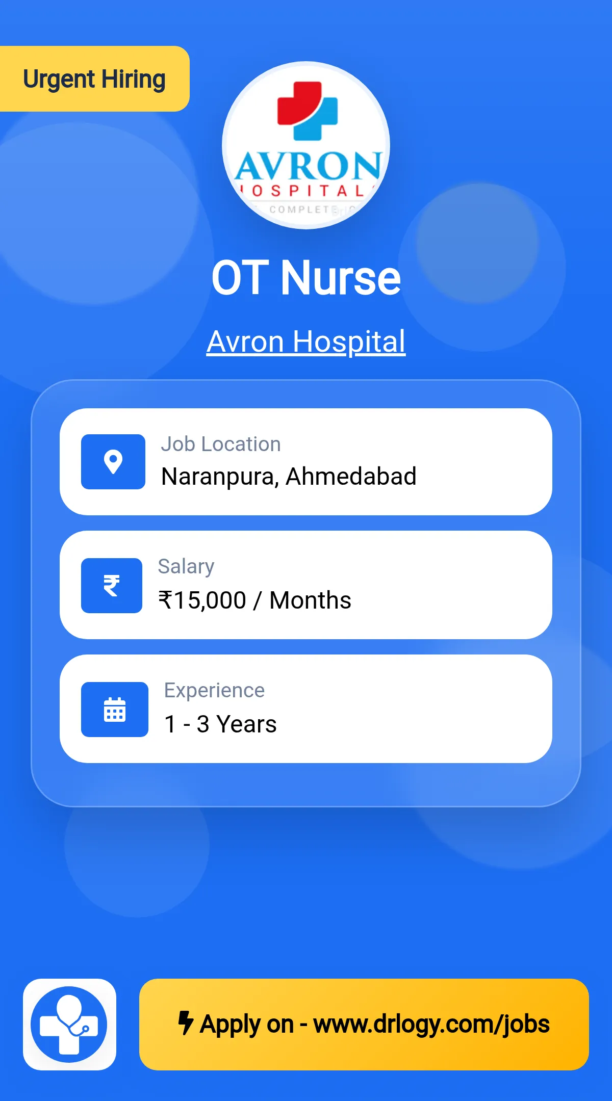 OT Nurse Job in Ahmedabad at Avron Hospital