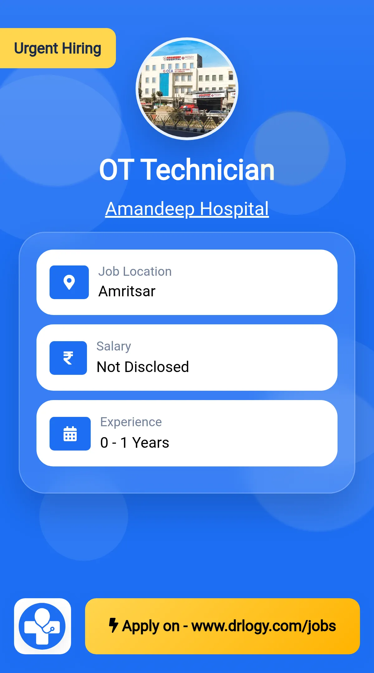 OT Technician Job in Amritsar at Amandeep Hospital