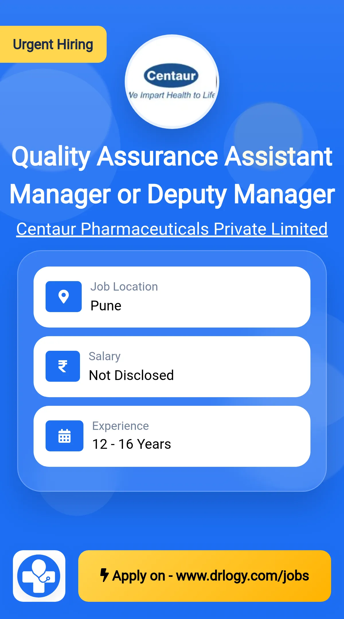 Quality Assurance Assistant Manager or Deputy Manager