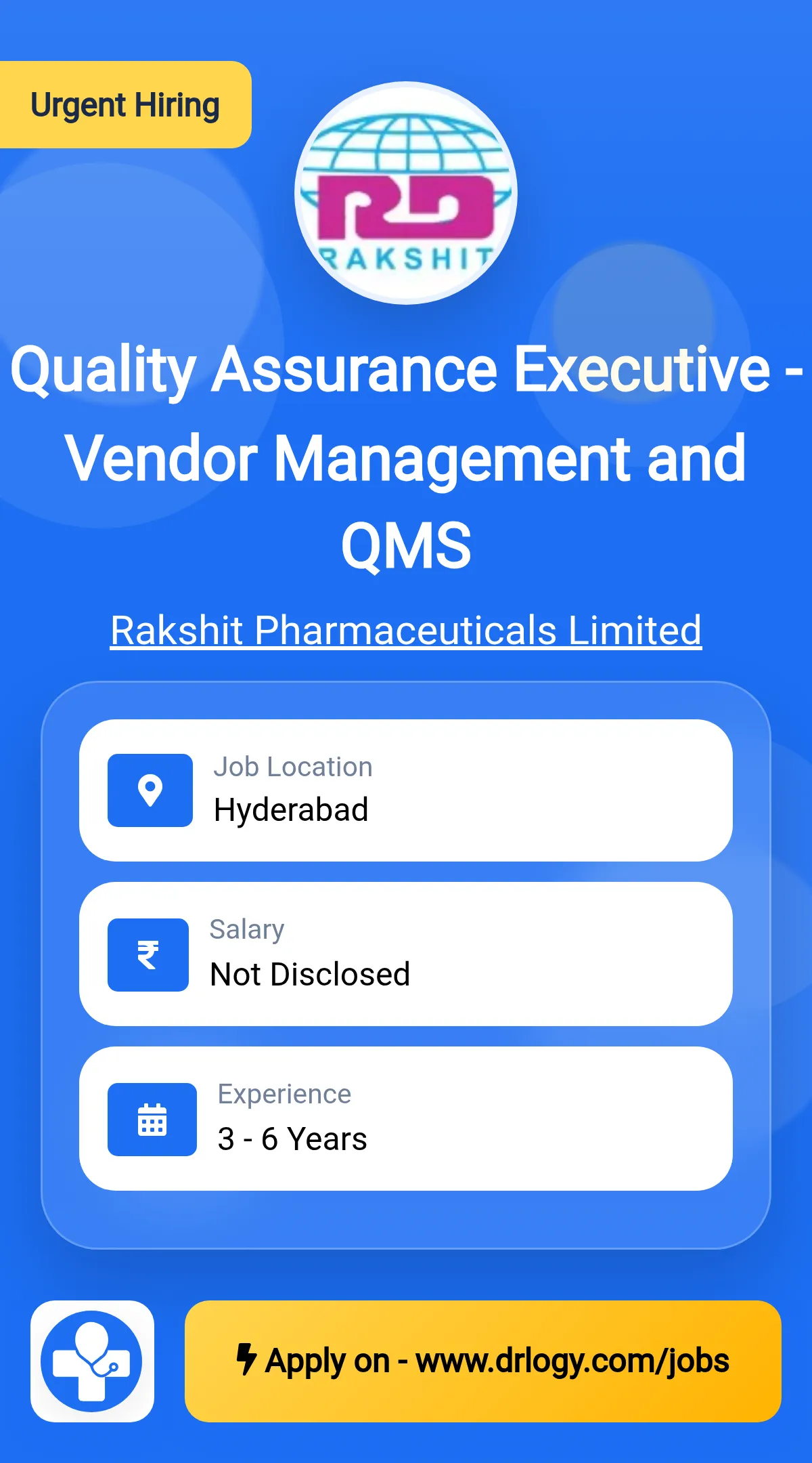 Quality Assurance Executive - Vendor Management and QMS
