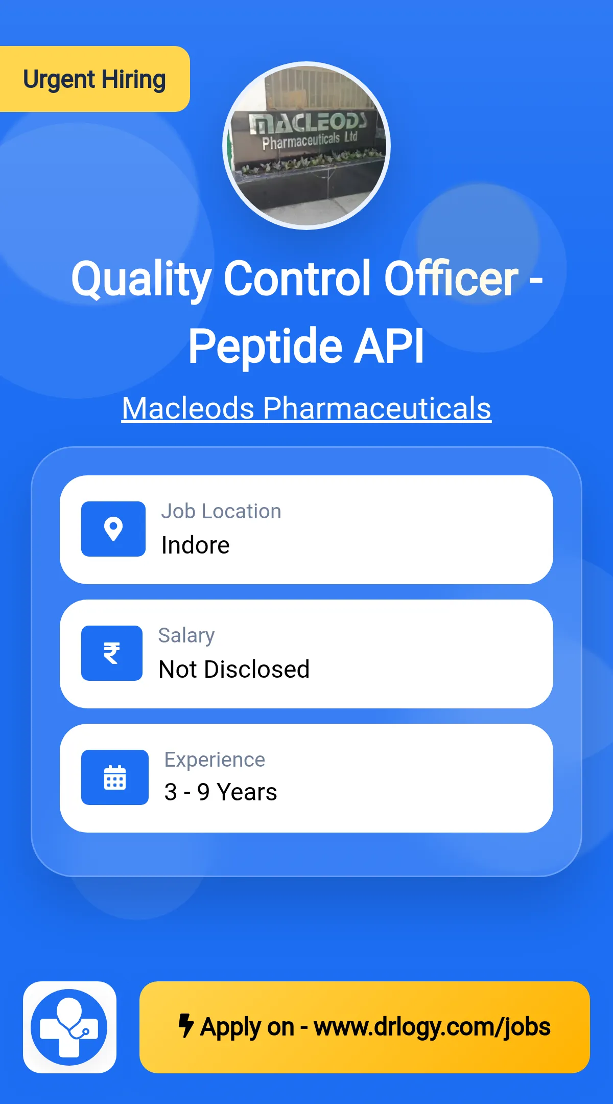 Quality Control Officer - Peptide API