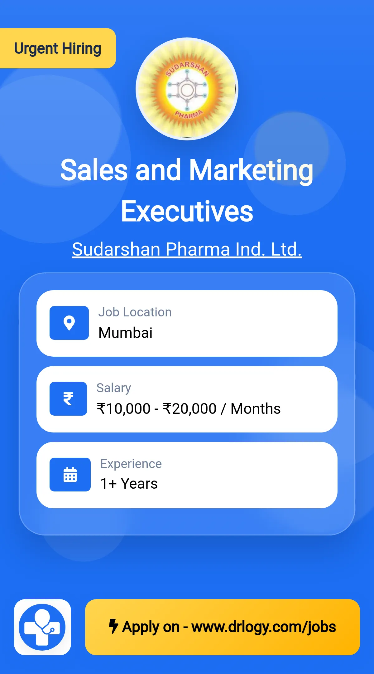 Sales and Marketing Executives Job in Mumbai at Sudarshan Pharma Ind. Ltd.