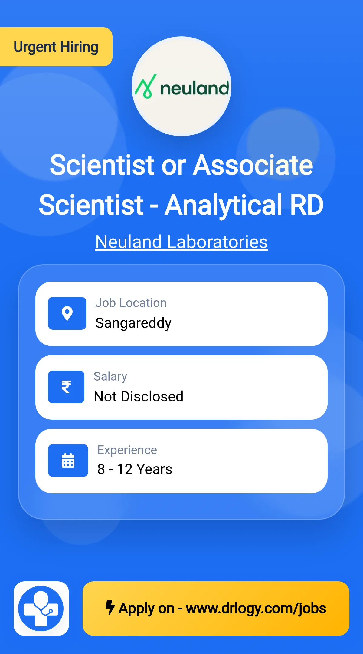 Scientist or Associate Scientist - Analytical RD