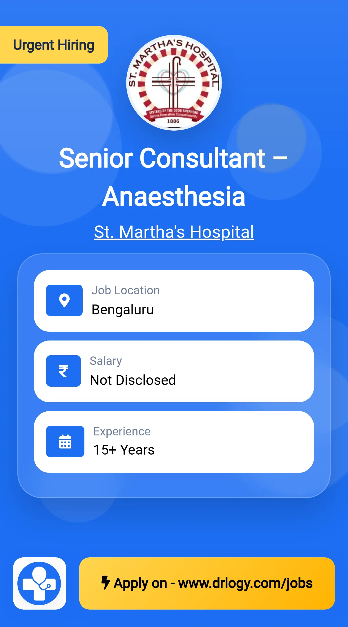 Senior Consultant – Anaesthesia