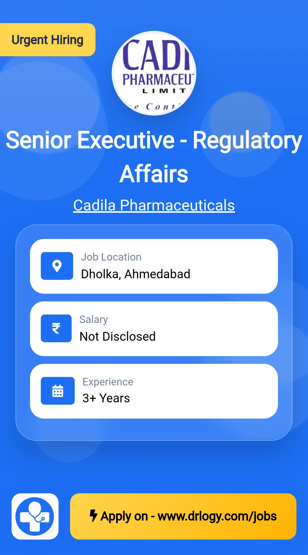 Senior Executive - Regulatory Affairs