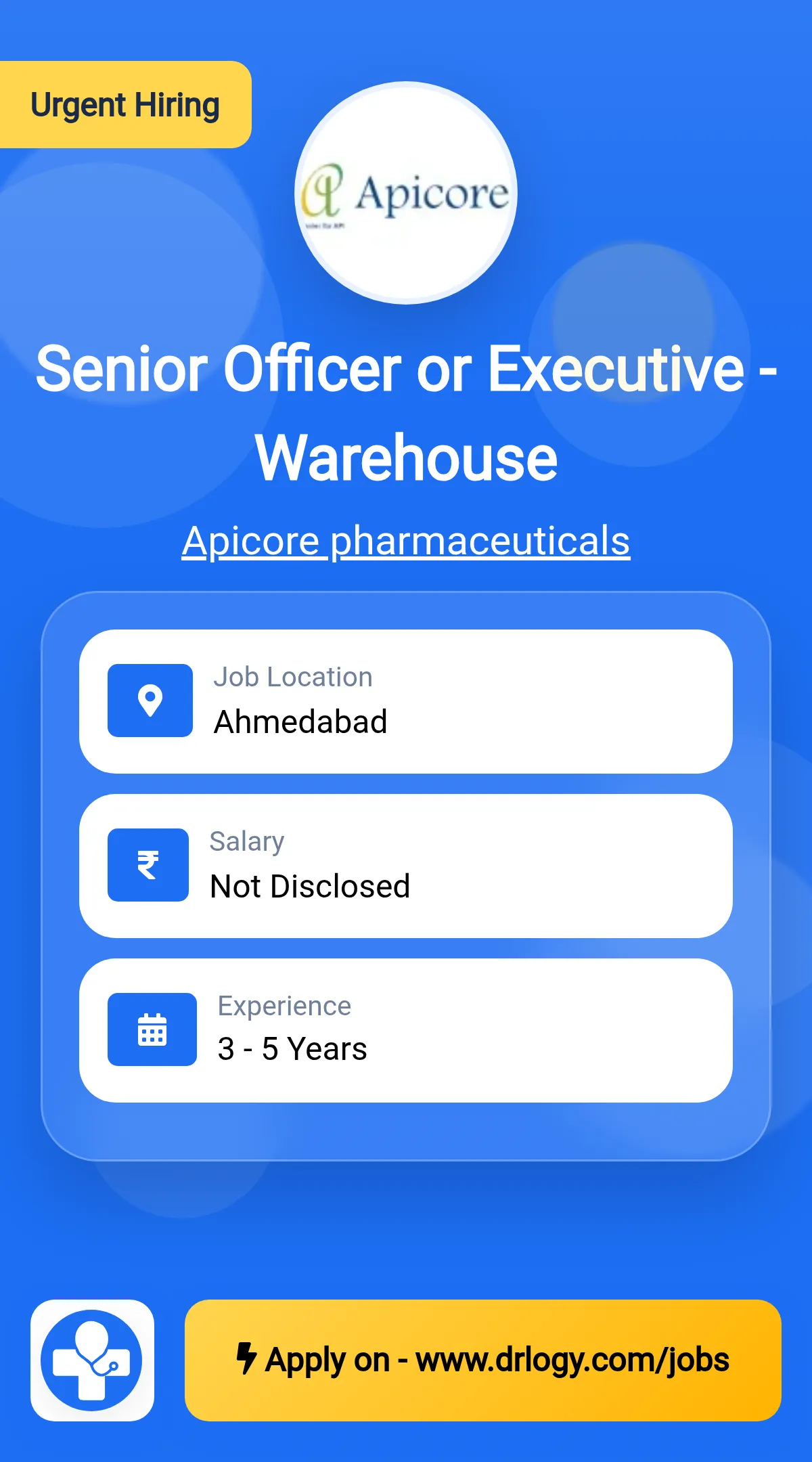 Senior Officer or Executive - Warehouse