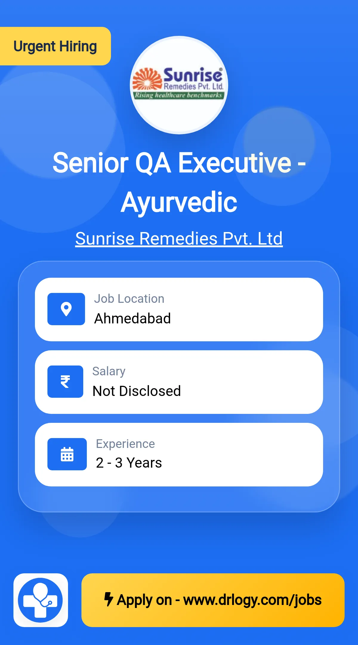 Senior QA Executive - Ayurvedic